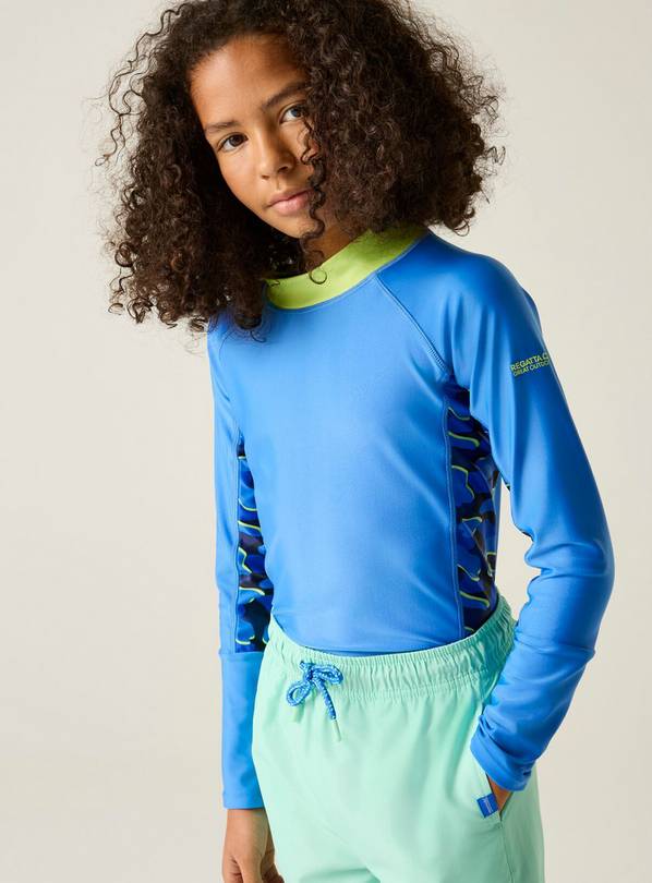 REGATTA Hoku Rash Vest Blue Camo 11-12 years